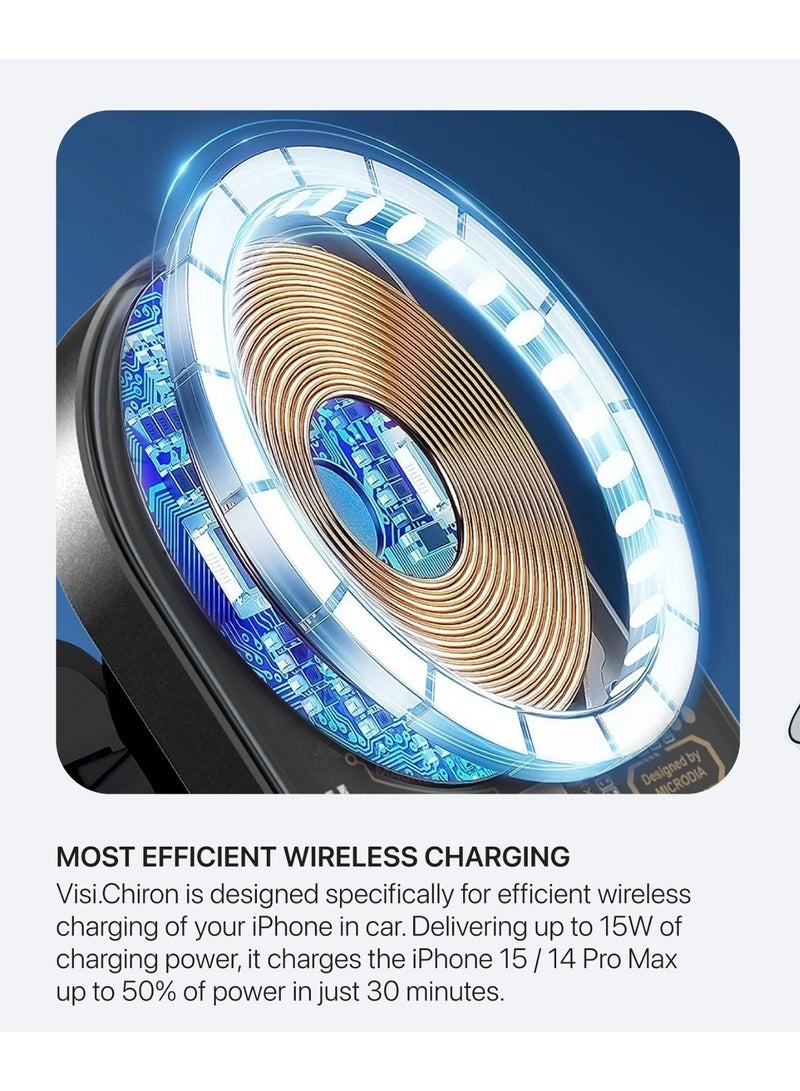 Microdia SNAPDrive Visi.Chiron 15W Wireless Car Charger w/Super Capacitor, RED American Brand since 1991 - Image 5